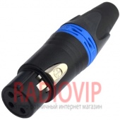 картинка Гнездо CANON (XLR) 3pin, под шнур, корпус металл. (Neutrik) от интернет магазина Radiovip