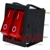 картинка Переключатель двойной с подсв. IRS-2101-1А ON-OFF, 6pin, 15A, красный от интернет магазина Radiovip