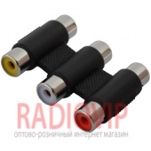 картинка Переходник 3гн.RCA- 3гн.RCA, корпус пластик от интернет магазина Radiovip