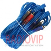 картинка Шнур соедин. 3RCA х 3RCA gold прозр.-синий 3+3+3мм 5м. от интернет магазина Radiovip