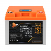 картинка Аккумулятор LP LiFePO4 LCD 12V (12,8V) - 50 Ah (640Wh) (BMS 80A/40А) пластик от интернет магазина Radiovip