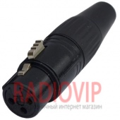 картинка Гнездо CANON (XLR) 3pin, под шнур, корпус металл.,чёрное от интернет магазина Radiovip