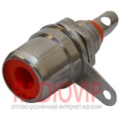 картинка Гнездо RCA монтажное,корпус металл,красное от интернет магазина Radiovip