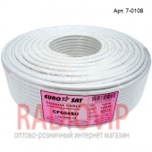 картинка Кабель RG-6 (1,02CU+4.8PE+48/0,12CCA), диам-6,8мм, белый, 100м от интернет магазина Radiovip
