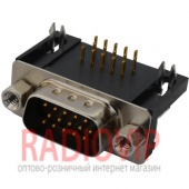 картинка Штекер HDRB-15pin монтажный угловой для платы(3-х рядный) от интернет магазина Radiovip