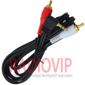 картинка Шнур шт.3,5стерео угловой- 2шт.RCA, gold, диам.-2,8х5,6мм, 1,5м. от интернет магазина Radiovip