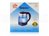 картинка Электрочайник стеклянный 2,2л 2200Вт Domotec бордовый MS-8213  от интернет магазина Radiovip