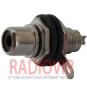 картинка Гнездо RCA монтажное с изолятором, корпус металл., чёрн от интернет магазина Radiovip