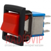 картинка Тумблер с клавишей RLS-203-E5 (ON-OFF-ON), 6pin, 3A 250VAC, красный от интернет магазина Radiovip