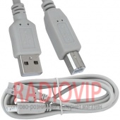 картинка Шнур USB (шт.A- шт.В), version 2,0, диам.-4.5мм, 1.8м., серый от интернет магазина Radiovip