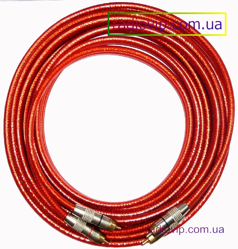 картинка Шнур 2 RCA - 2 RCA Gold 3м  HQ  6+6mm от интернет магазина Radiovip