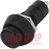 картинка Кнопка средняя PBS-11А с фиксацией ON-OFF, 2pin, 1А 250V, чёрная от интернет магазина Radiovip