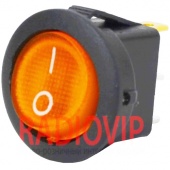 картинка Переключатель круглый с подсв. MIRS-101-8C ON-OFF, 3pin, 6,5A, 220V, желтый от интернет магазина Radiovip