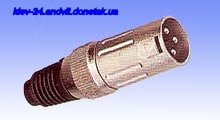 картинка Штекер CANON под шнур 3-х контакт.,с метал. гайкой,корпус металл от интернет магазина Radiovip