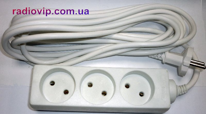 картинка Удлинитель сетевой LogicPower LP-WX3, 3 розетки, цвет-белый, 3,0 m от интернет магазина Radiovip