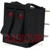 картинка Переключатель двойной с подсв. IRS-2101E-1C ON-OFF, 6pin, 15A, красный от интернет магазина Radiovip