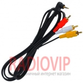 картинка Шнур шт.2,5мм 4C угловой- 3шт.RCA, диам.-2,6х7,8мм., 1,5м от интернет магазина Radiovip