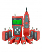 картинка Цифровой кабельный тестер - трассоискатель NF-388 (RJ-45, RJ-11, BNC, USB), 8 адаптеров, измерение длины кабеля до обрыва от интернет магазина Radiovip