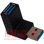 картинка Переходник штекер USB A- гнездо USB A, угловой, version 3.0 от интернет магазина Radiovip
