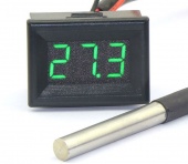 картинка Термометр электронный DC5 12v (зеленые цифры) от интернет магазина Radiovip