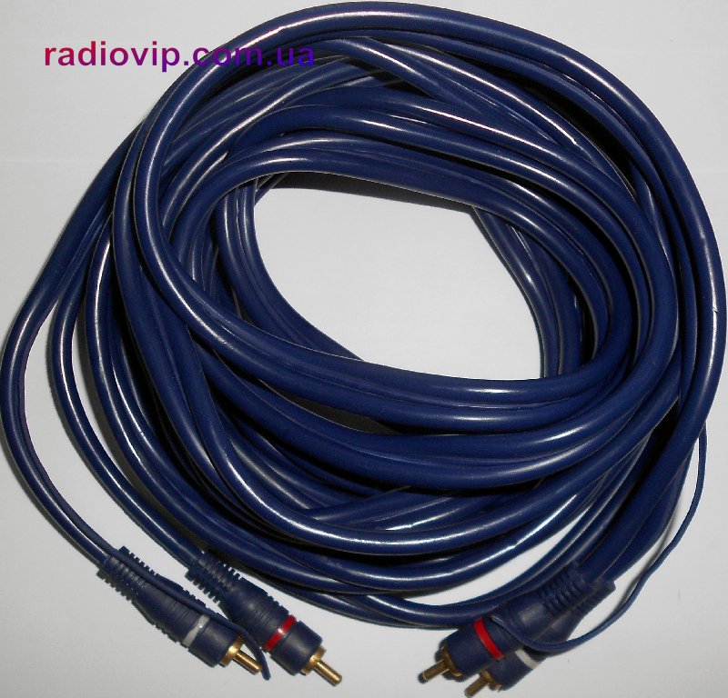картинка Шнур 2 RCA - 2 RCA Gold 5м  HQ  6+2+6mm от интернет магазина Radiovip