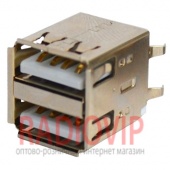 картинка Гнездо USB тип A двойное, монтажное от интернет магазина Radiovip