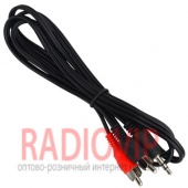 картинка Шнур шт.3,5стерео- 2шт.RCA, диам.-2,6х5,2мм., 1,2м., чёрный от интернет магазина Radiovip