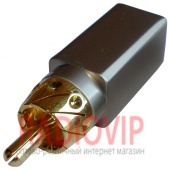 картинка Штекер RCA проф.gold, диам.-6,5мм., метал. корпус, квадратный от интернет магазина Radiovip