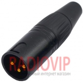 картинка Штекер CANON (XLR) 3pin, под шнур, корпус металл.,чёрный от интернет магазина Radiovip