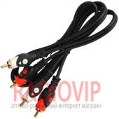 картинка Шнур соедин. 2RCA х 2RCA gold, диам.-4х8мм, cиний, 1,2м. от интернет магазина Radiovip