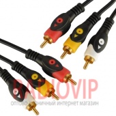 картинка Шнур соедин. 3RCA х 3RCA gold d 4х12мм 10м. от интернет магазина Radiovip