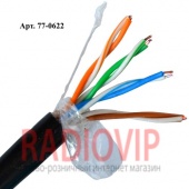 картинка Кабель UTP(PE) Сat.5e VKcable 4х2x(0,50мм CU), наружный, чёрный, 305м от интернет магазина Radiovip