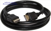 картинка Шнур HDMI (шт.- шт.) диам.-6,0мм. gold 2,0м. чёрный от интернет магазина Radiovip