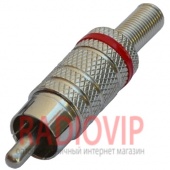 картинка Штекер RCA металл с пружиной диам.- 4мм., красный от интернет магазина Radiovip