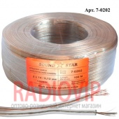 картинка Кабель акустический 2x14\0,12CU (0,16мм) OD:2x4мм прозр. 100м от интернет магазина Radiovip