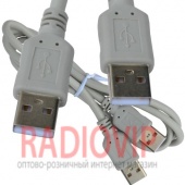 картинка Шнур USB (шт.A- шт.А), version 2,0, диам.-4.5мм, 1м., серый от интернет магазина Radiovip