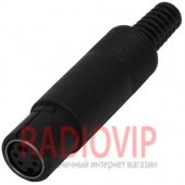 картинка Гнездо mini DIN 4pin под шнур,корпус пластик от интернет магазина Radiovip