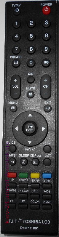 картинка Пульт TOSHIBA  LCD  D007C001 от интернет магазина Radiovip