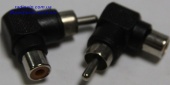 картинка Переходник шт.RCA- гн.RCA угловой, корпус пластик от интернет магазина Radiovip