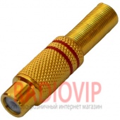 картинка Гнездо RCA металл gold под шнур диам.-6.5мм.,красное от интернет магазина Radiovip