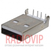 картинка Штекер USB тип A, монтажный, угловой от интернет магазина Radiovip