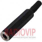 картинка Гнездо 6,3 стерео, кабельное, пластиковый корпус от интернет магазина Radiovip