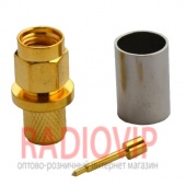 картинка Штекер SMA обжимной (RG-6), "позолоченный", латунь от интернет магазина Radiovip