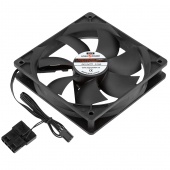 картинка Вентилятор LP F12NBD, 120MM, 3pin + 4pin (Molex питание), black от интернет магазина Radiovip