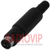 картинка Штекер mini DIN 4pin под шнур,корпус пластик от интернет магазина Radiovip