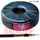 картинка Кабель RG-6 (1,02CCS+4.8PE+48/0,12AL-MG), диам-6,5мм, чёрный, 100м от интернет магазина Radiovip