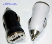 картинка Зарядка 12V (шт прикуривателя) - 1гн USB  (5V-1A) от интернет магазина Radiovip