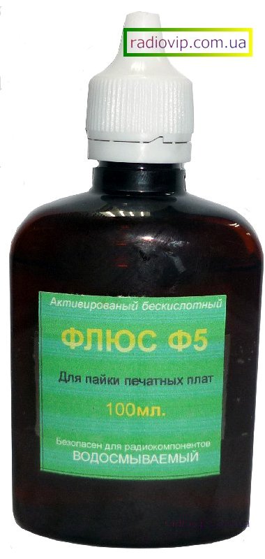 картинка Флюс F5 (100 мл) для пайки печатных плат от интернет магазина Radiovip