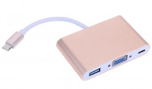 картинка Конвертер Type-C (папа) на VGA(мама)+USB 3.0(мама)+Type-C(мама) от интернет магазина Radiovip