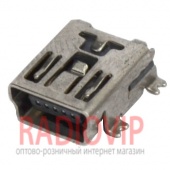 картинка Гнездо mini USB 5pin монтажное, SMT тип от интернет магазина Radiovip